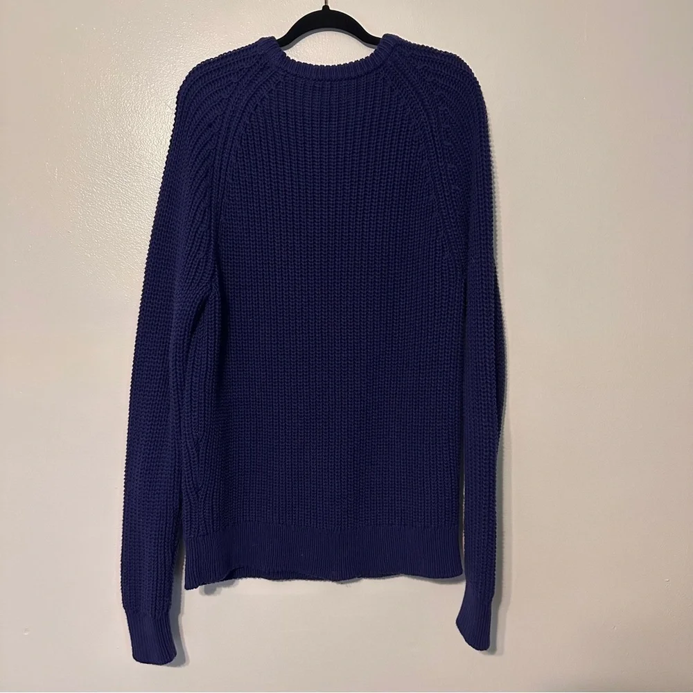 J. Crew Heritage Cotton Shaker Stitch Pullover Sweater Blue Size Men’s Large